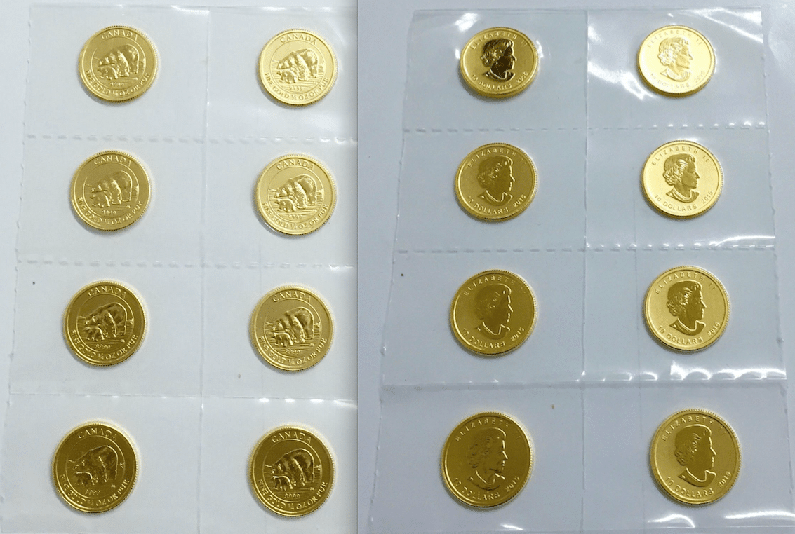 Gold Canadian Polar Bear & Cub 1/4 Ounce Coin