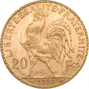 Gold French 20 Franc Rooster