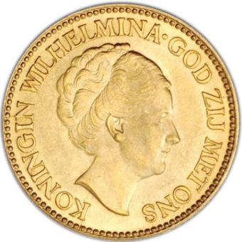 Gold Dutch 10 Guilder XF