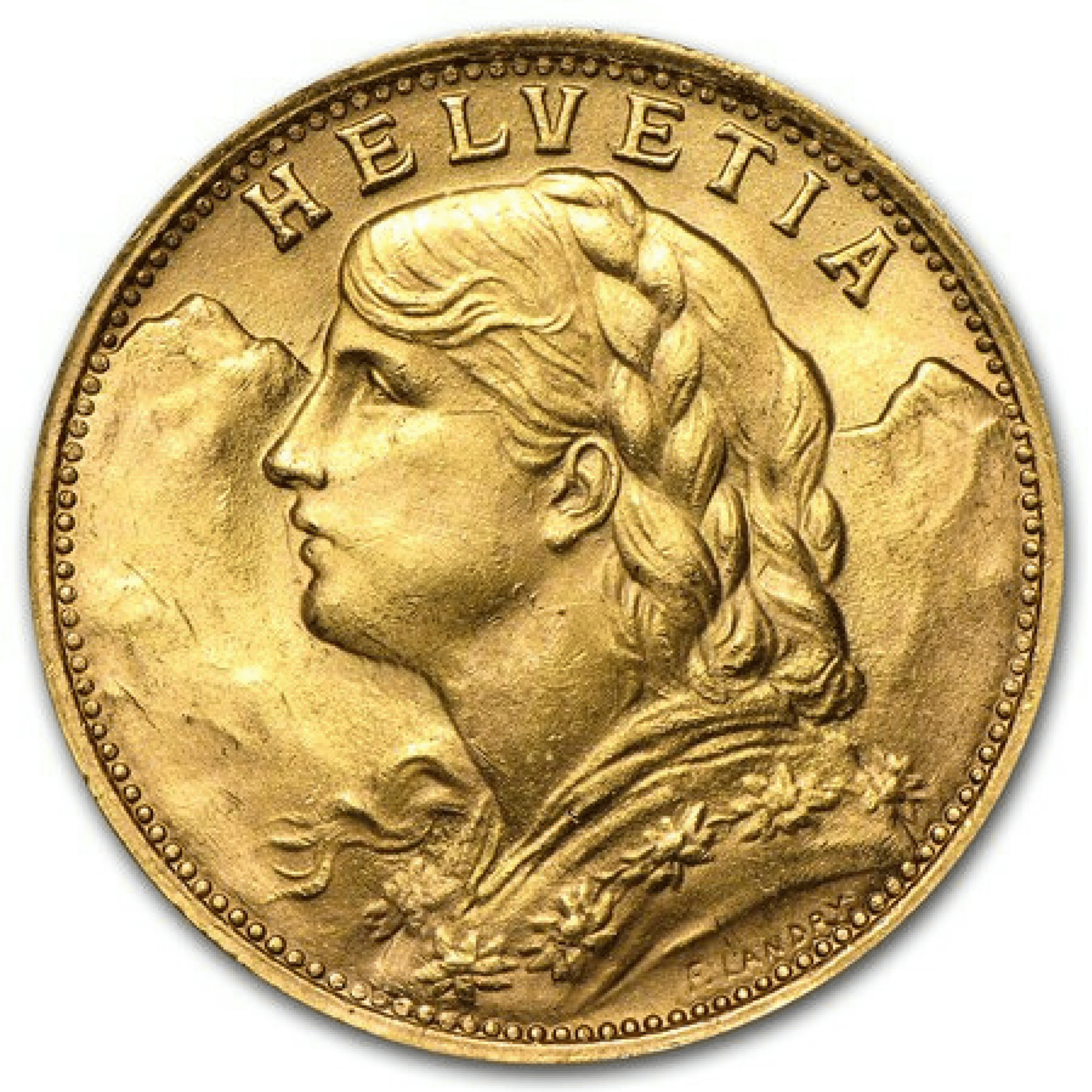 Gold Swiss 20 Franc XF