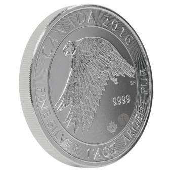 Silver Canadian Gyrfalcon coin