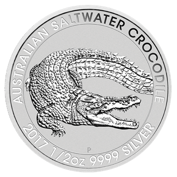 Silver Australian Saltwater Crocodile Coin 1/2 Ounce