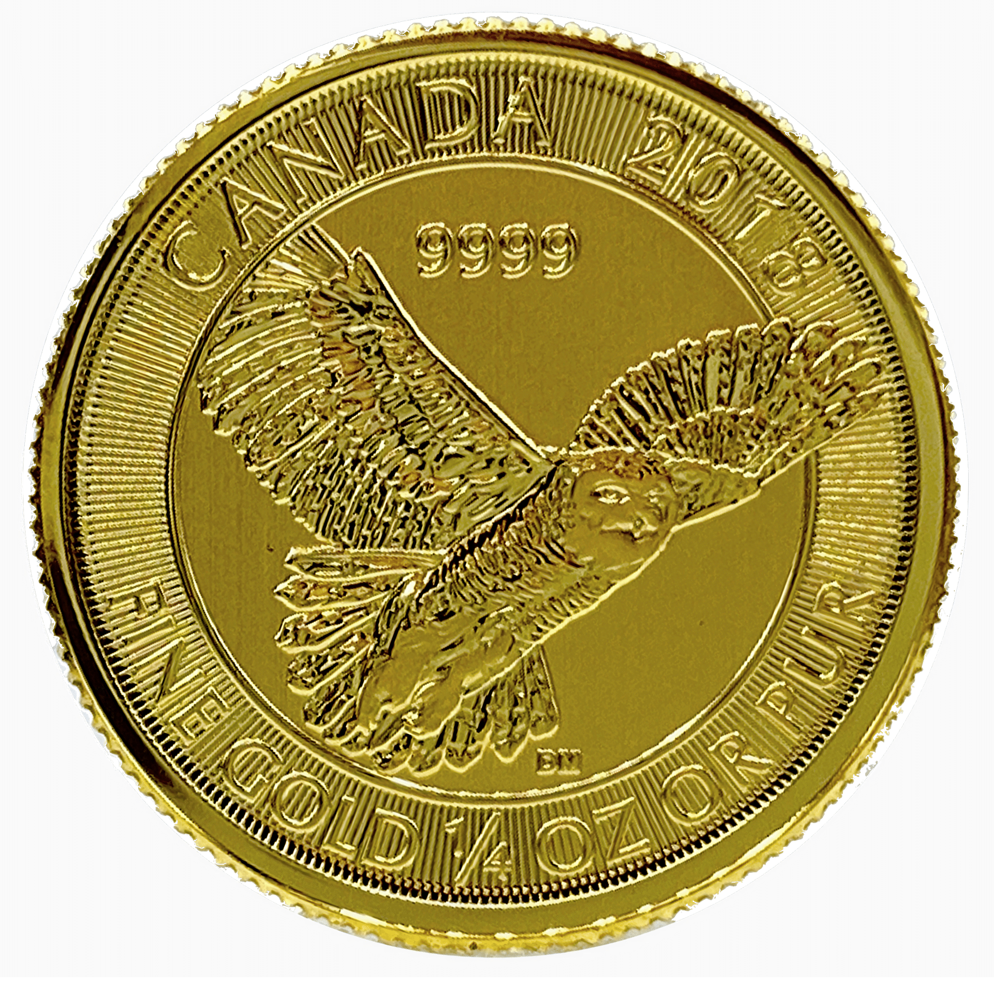 Canadian Snowy Owl 2018 1/4 ounce Gold