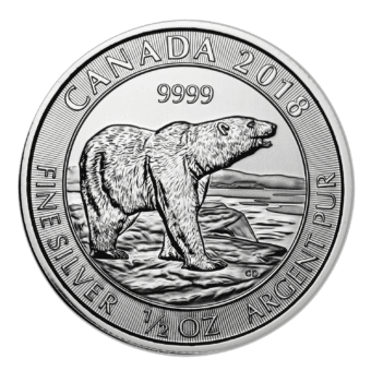Silver Canadian Polar Bear 1/2 oz. (Random Year) Gem/BU
