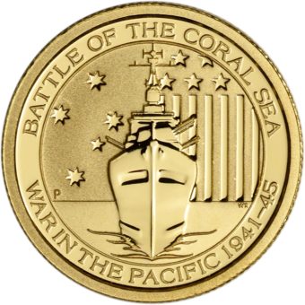 Gold Australian Battle of The Coral Sea 1/10 oz. Gem/BU (Various Years)