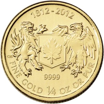 Gold Canadian War of 1812 1/4 oz. Gem/BU