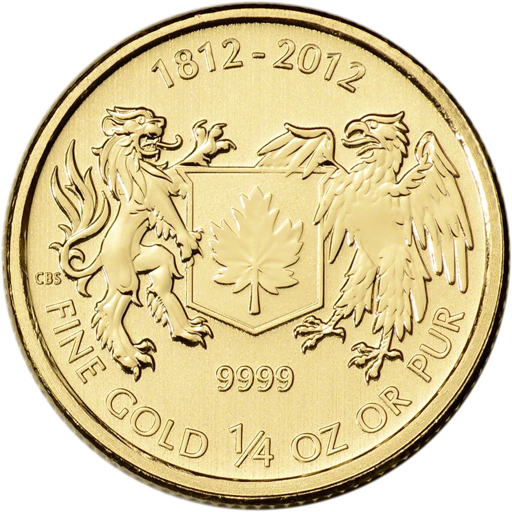 Gold Canadian War of 1812 1/4 oz. Gem/BU