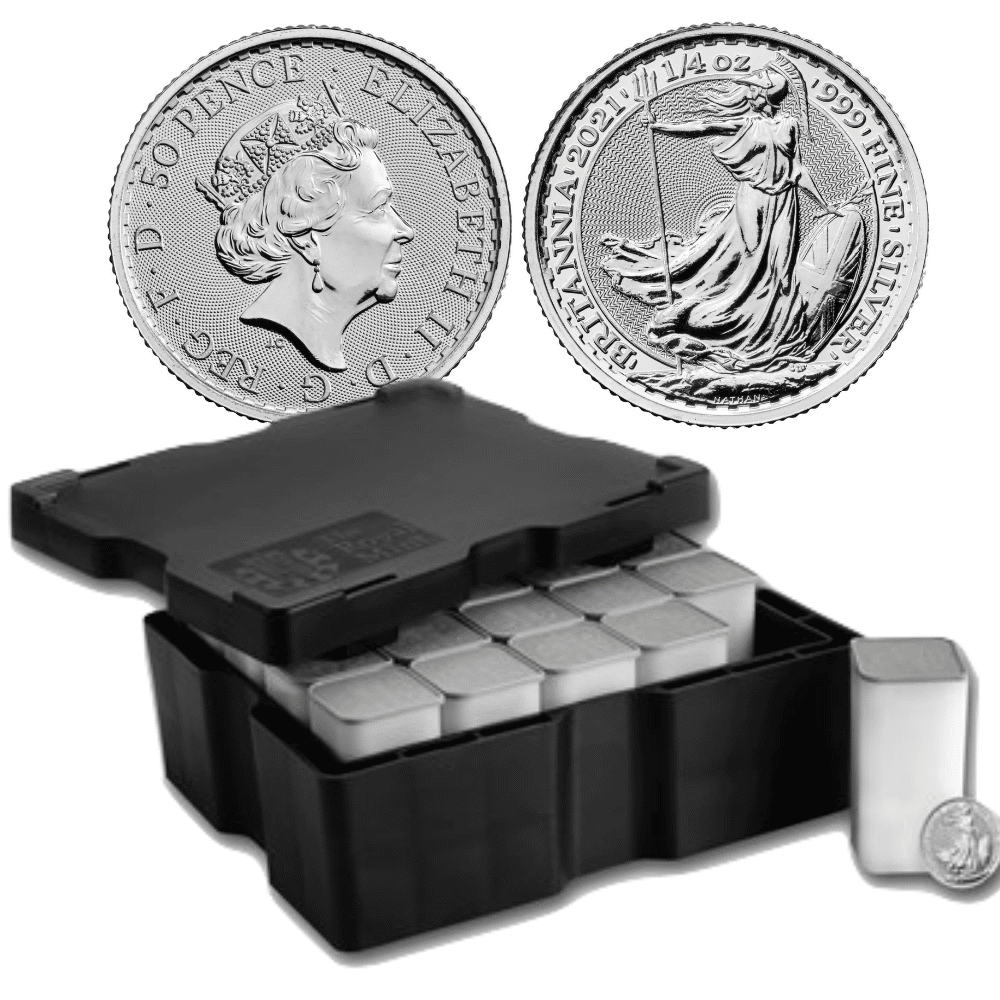 Silver Royal Mint Britannia 1/4 oz. 2021 Gem/BU - Monster Box