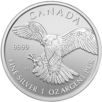 Silver Canadian Peregrine Falcon 1 oz. 2014 Gem/BU