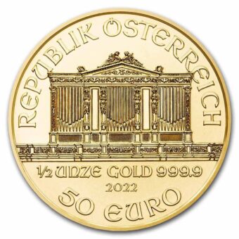 Gold Austrian Philharmonic 1/2 oz. Gem/BU
