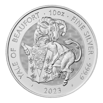Silver Great Britain Tudor Beasts - Yale of Beaufort 10 oz. 2023 Gem/BU