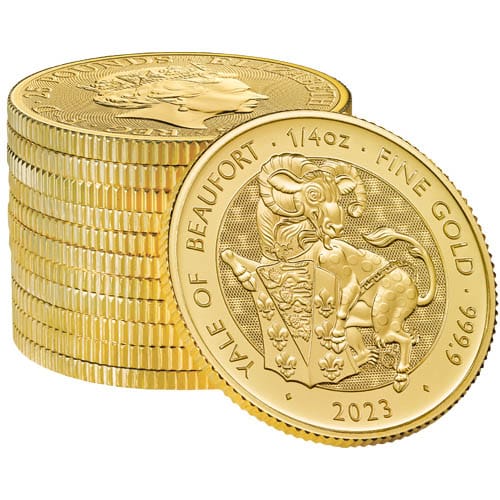 Gold Great Britain Tudor Beasts - Yale of Beaufort 1/4 oz. 2023 Gem/BU - Image 4