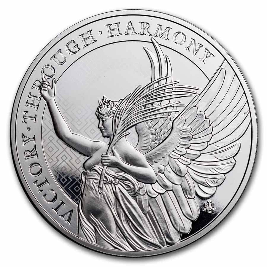 Silver St. Helena Queen's Virtues - Victory 5 oz. 2022 Gem/BU - Image 2